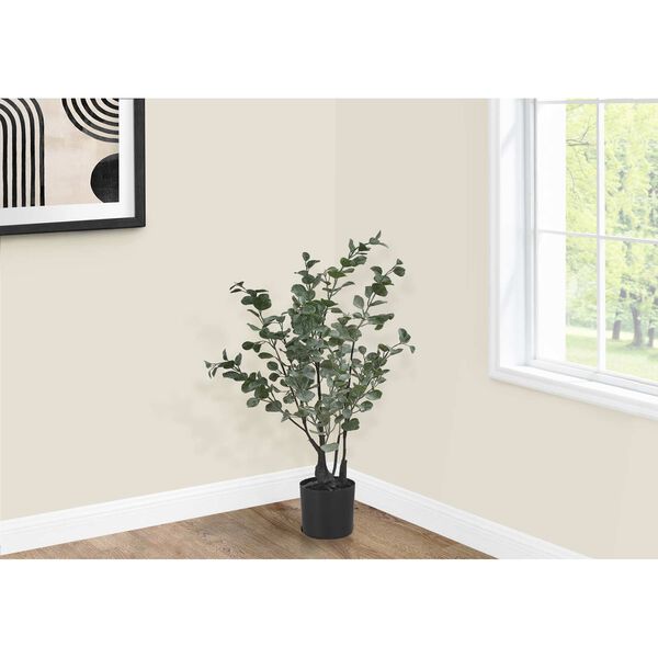 Black Green 35-Inch Indoor Faux Fake Floor Potted Decorative Artificial Plant, image 2